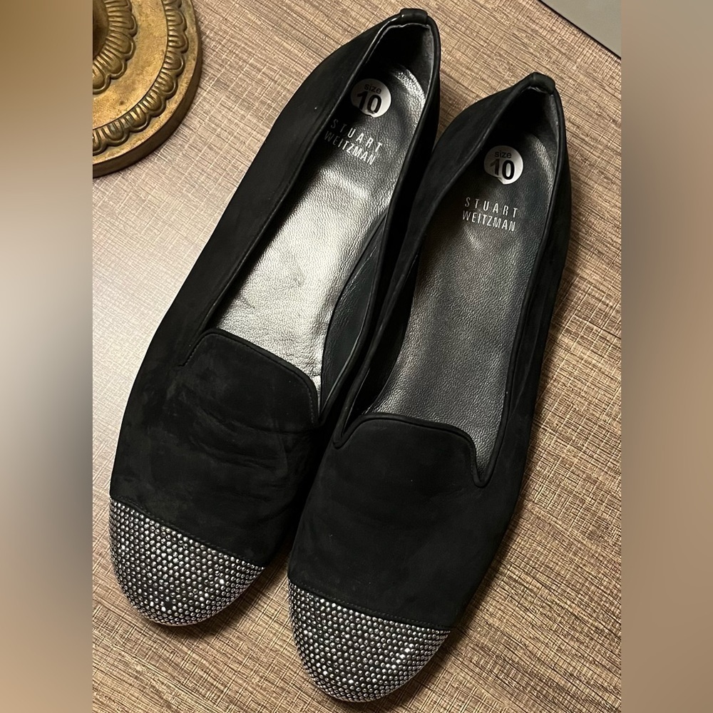 Stuart Weitzman women’s studded black ballet flats